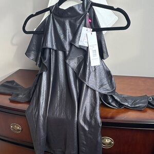 PARKER Shimmering Black Ruffle sleeve Blouse Size Small